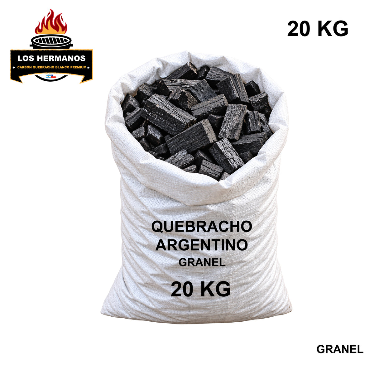 Saco carbón quebracho granel 20 Kg