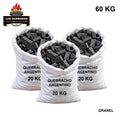 Pack 3 sacos carbón quebracho granel 60 kg
