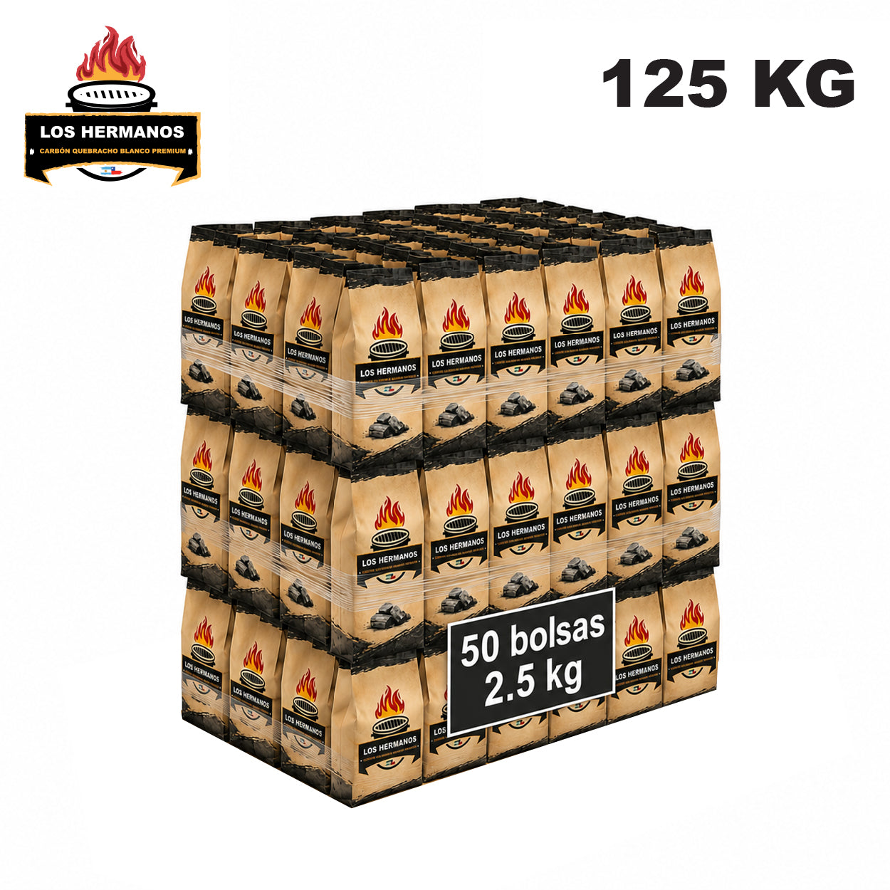PACK 50 BOLSAS DE CARBÓN 2.5 KG