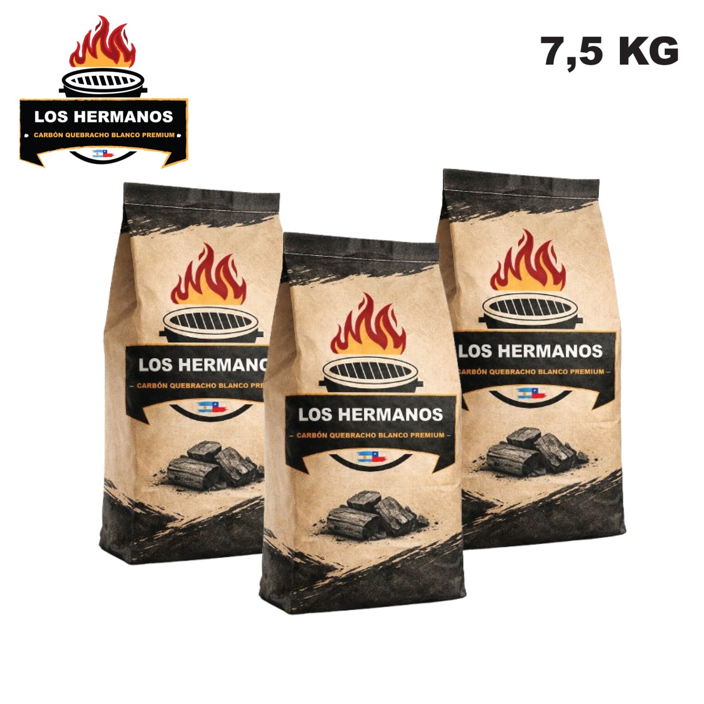 Carbón de Quebracho Blanco 7,5 kg – Carbón para Parrilla de Alta Duración