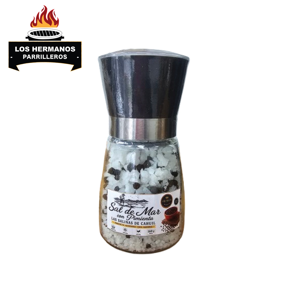 Sal parrillera con pimienta 160 grs